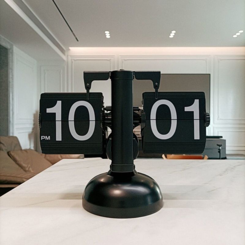 Vintage Flip Page Clock Automatic Page Turning Quartz Time Clocks Decor for Home Bedroom Office Desktop Decoration Drop
