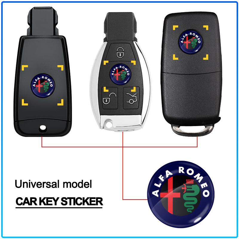 14mm Car Remote Key Fob Emblem Badge Radio Button Sticker For Alfa Romeo 147 159 156 Giulietta Giulia Mito Spider Alpha Nheadrest