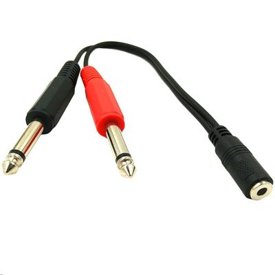 Audio Cable 3.5mm To Dual 6.35mm Splitter Aux Cable 2 Mono 6.5 Jack To 3.5 Male for Phone To Mixer Amplifier Speaker