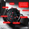 Men Watch Fashion Chronograph Slim Stainless Steel Mesh Quartz Men's Wristwatch Waterproof Luminous Date Sport Watch