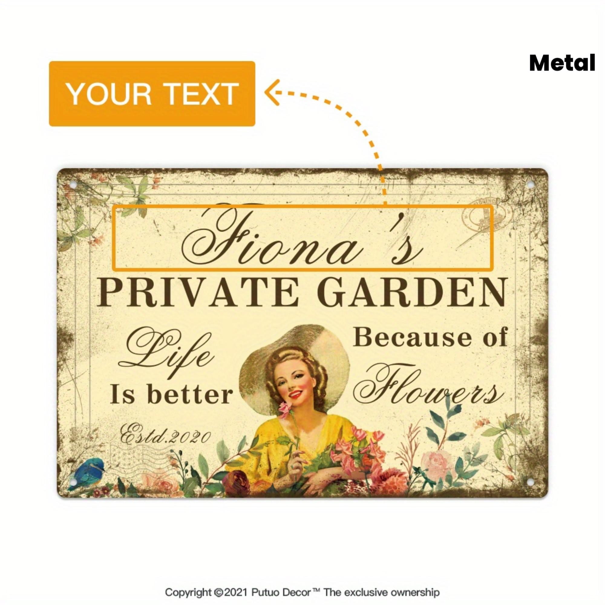 

pc Custom Personalized Metal Tin Sign Your Words Secret Garden Life Is Enhanced By Blooms Established In Customized 20x30cm（7.8x11.8inch）