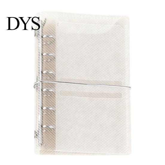 Portable Trifold Binder A6 A7 M5 Binder, 5/6-Rings Transparent Refillable Loose Leaf Budget Folder, Planner Notebook Cover for School, Office, Meeting
