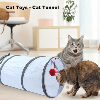 Túnel para gatos de juguete en forma de S, en forma de T, en forma de Y, recto, plegable, interactivo, túnel para mascotas con pelota de juego, fácil de plegar y llevar, laberinto de casa de juegos interior