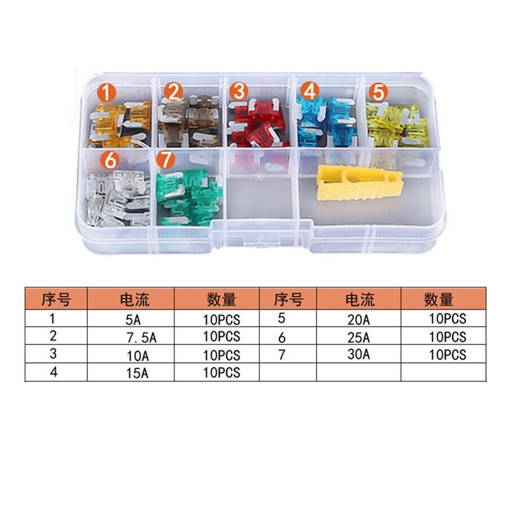 70 buc/kit Kit Asortat Accesorii Siguranțe Colorat