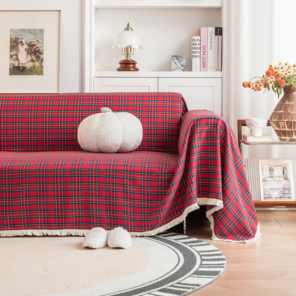 Christmas Decoration Lattice Sofa Blanket Cloth Sofa Towel Nordic Full Cover Fabric Dust Cover Protective Cover Plaid