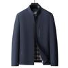 Jipusha Men's Spring/Autumn Casual Stand Collar Jacket for Middle-aged Men