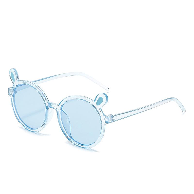 Children'S Sunglasses, Ears, Cartoon Round Frame, Multi-Color Uv-Blocking Lenses, Strong Light Baby Glasses