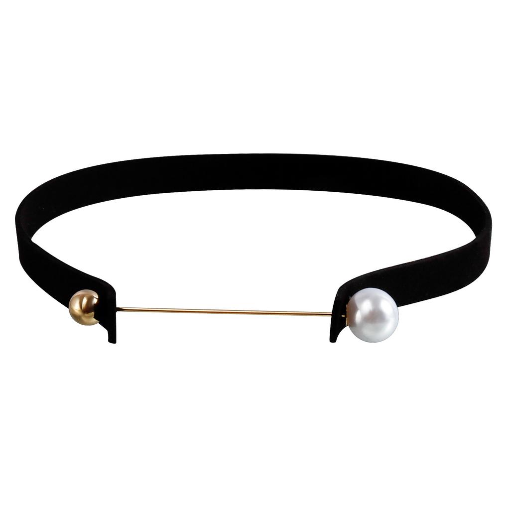 Accessories, Hong Kong Style Concave Velvet Collar, Simple And Personalized One-Word Imitation Pearl Necklace