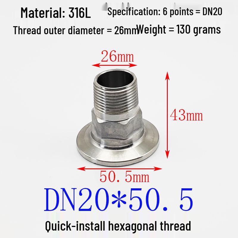 Hongshun Heavy-Duty Hex Quick Connect Stainless Steel Threaded Nipple with Chuck and Wrench Flats