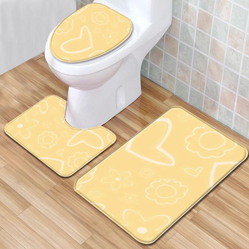 Textured Toilet Three-Piece Floor Mat Bathroom Three-Piece Carpet Doormat
