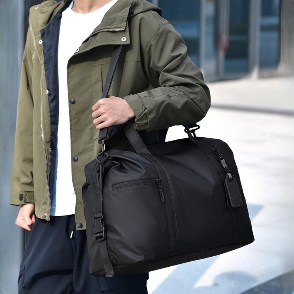 Frühling Neue Trocken-Nass-Trennung Sport Fitness Handtasche Klassisch Schwarz Einfarbig Outdoor Reisetasche Herren Kurze Geschäftsreise Hohe Kapazität Umhängetasche