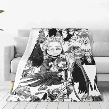 My Hero Academia Hawks Collage Anime Blanket Coral Fleece Plush Throw for Bedding Travel Warm Bedspread