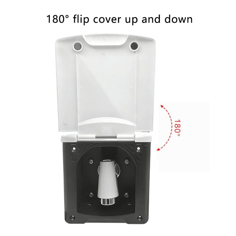 Campers Yacht Shower Box With Magnetic Cover And 180 Degree Opening Flip Lid Water Inlet Adapter With Water Pipe