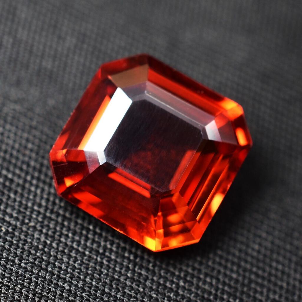 Natural Orange Sapphire Loose Gemstone 9.15 Ct Square Cut September Birthstone for Gem Collections