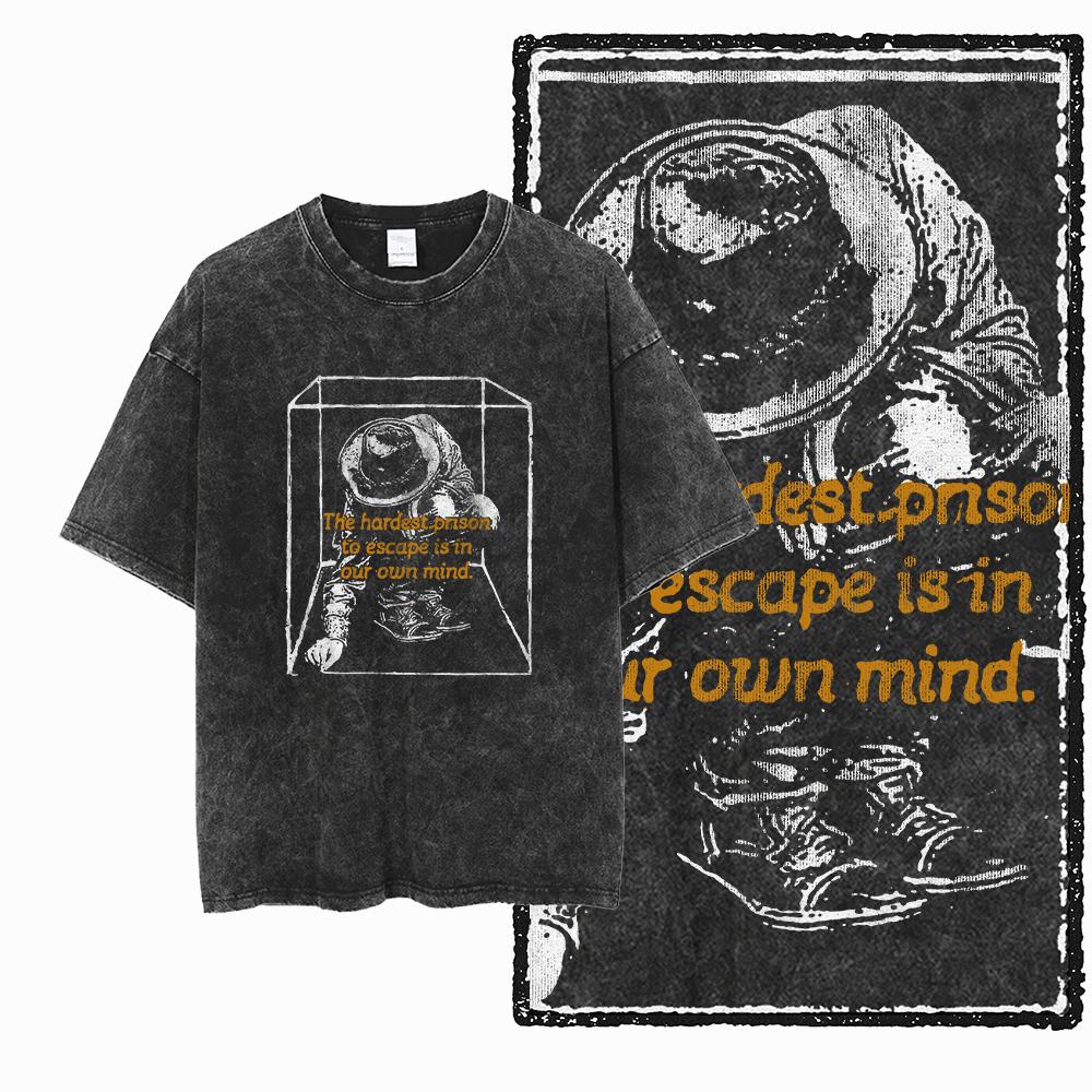 ZG Cool Printed Cotton Acid Washed Exclusive Graphic Unisex T Shirt Cool Vintage Streetwear Men Tshirts Big Size Tee for Men