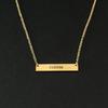 Engraving Personalized Square Bar Custom Necklace Stainless Steel Pendant Necklace Gold 3 Colors Women/Men Custom Gift