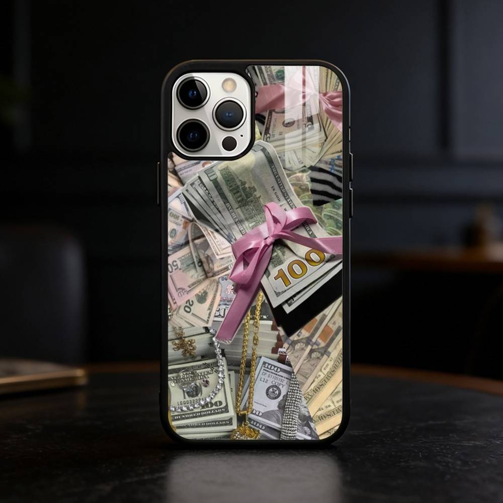 P-Pink D-Dollars Banknote Phone Case For iPhone 17,16,15,14,13,12,Plus,Pro,Max For Magnetic Wireless Charge
