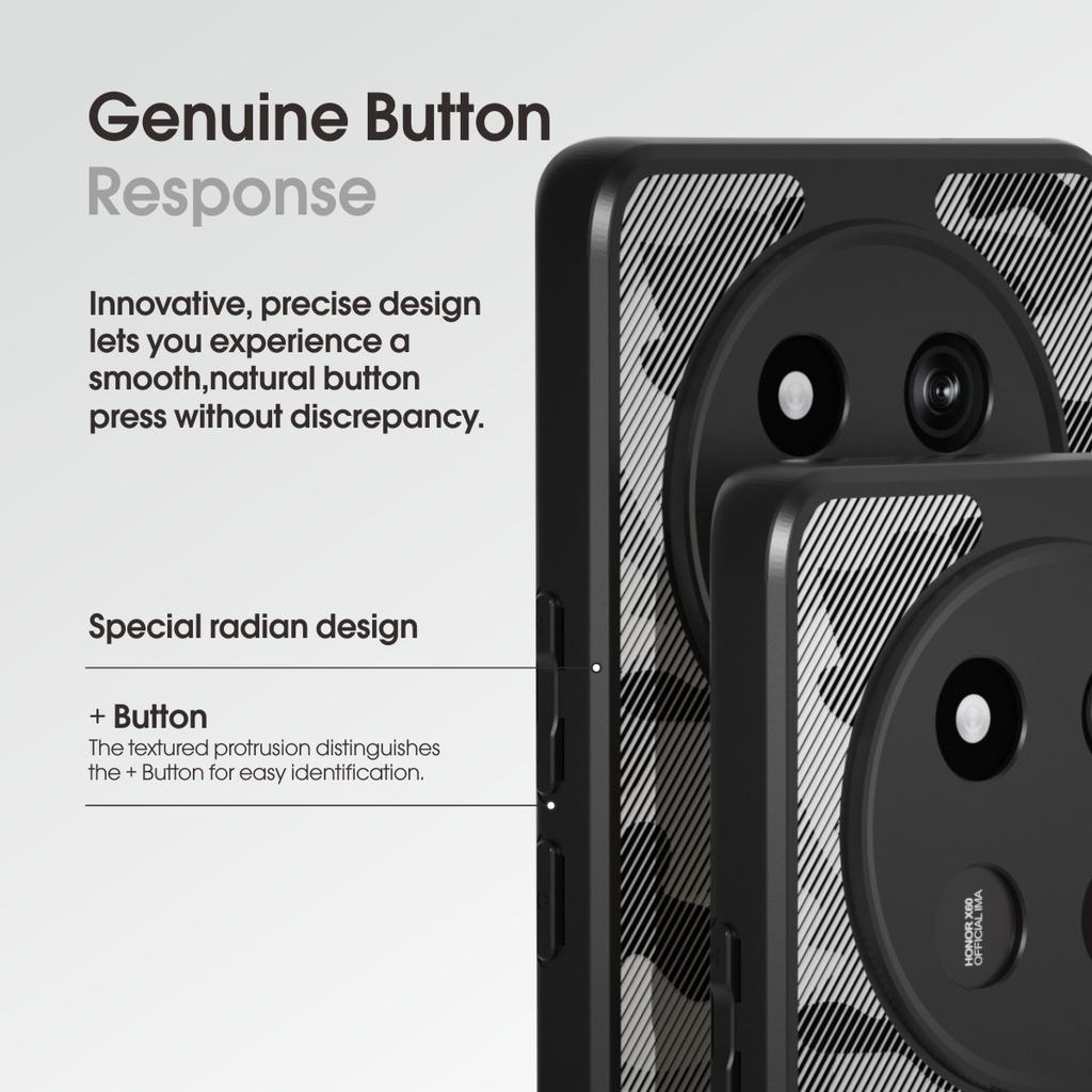(Comes with Wrist strap)IBMRS for Honor X60 Pro Case,Non-Yellowing Shockproof Phone Cover, Anti-Scratch Clear Back Camo (Clear)