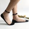Summer Men Transparent Glass Silk Ultra-Thin Cotton Short Crew Short Socks Invisible Socks