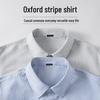 Mark Fairwhale Men's Casual Oxford Stripe Long Sleeve Shirt