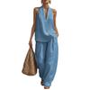 2026 Women's Halter V-Neck Sleeveless Casual Set