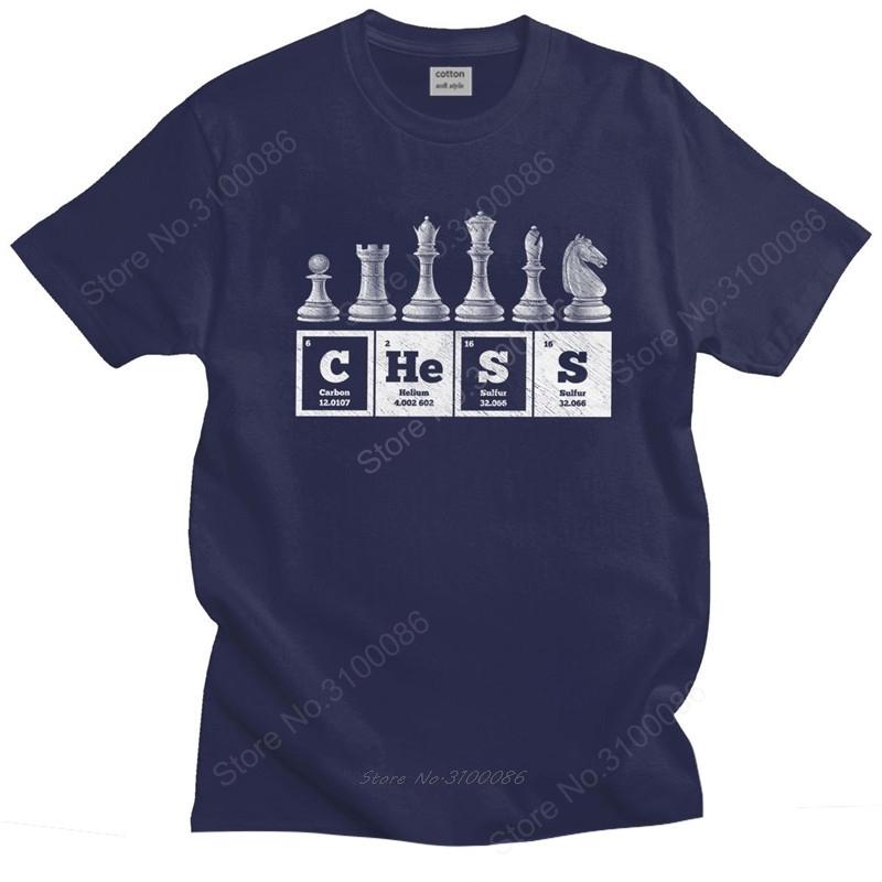 Fashion Funny Chess Player Game Board T Shirt Men Short-Sleeve Periodic Table Of Elements Summer T-shirt Soft Cotton Tee Tops