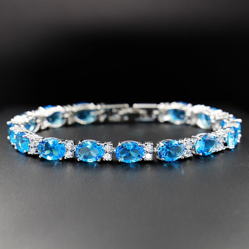 Multi-Colored, Summer Accessories Simple Crystal Colored Zircon Bracelet Does Not Fade Women'S Jewelry Colored Treasure Bracelet