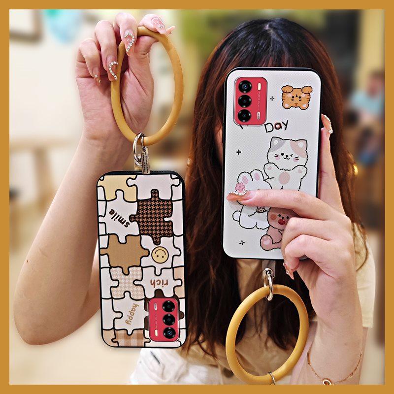 Cute Creative Phone Case For ZTE Blade V40 Vita/A72 Waterproof Personality Cartoon Bracelet Funny Dirt-resistant Ring