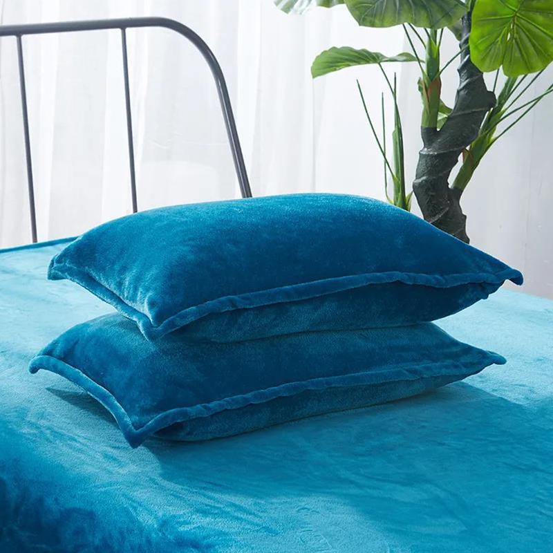 Flannel pillowcase, 48x74cm, solid color, autumn and winter, flannel, warm, plus, velvet pillowcase, large bed