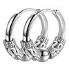 Hollow Design Vintage Gothic Punk Male Stainless Steel Round Hoop Black Aesthetic Piercing Earring Women's Jewelry Trendy 2025