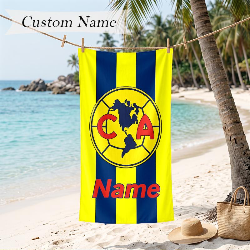 Club America Custom Name Printed Beach Towel Personalized Soft Towel For Swimming Beach Travel