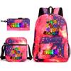Rhythm Box Cartoon Large Capacity Starry Sky Student School Bag Sprunki Youth Backpack Three-piece Set D