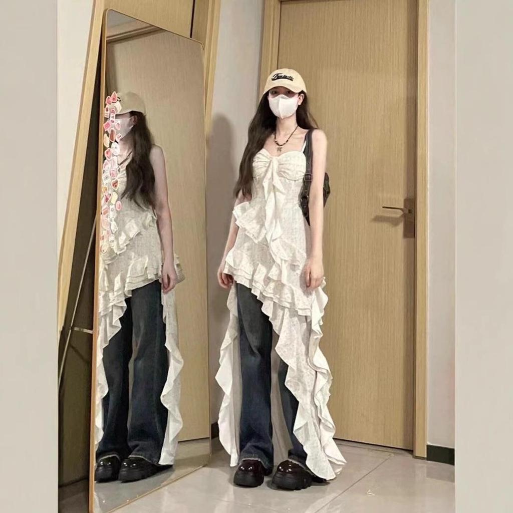 French Floral Ruffle Camisole Dress - Women's Plus Size Summer Design