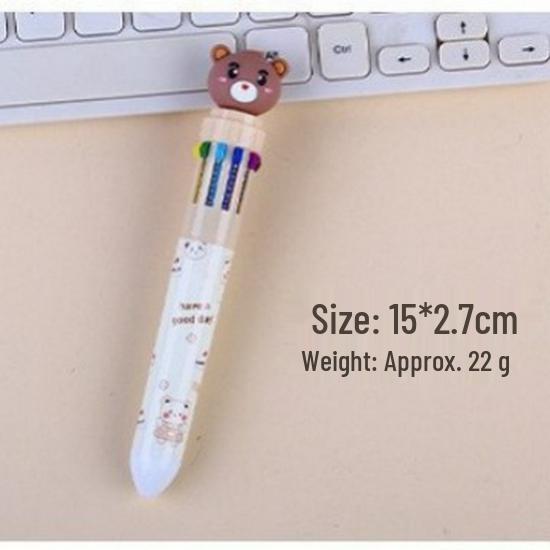 Adorable Multi-Color Korean Dinosaur Ballpoint Pen, 0.5mm Black Ink
