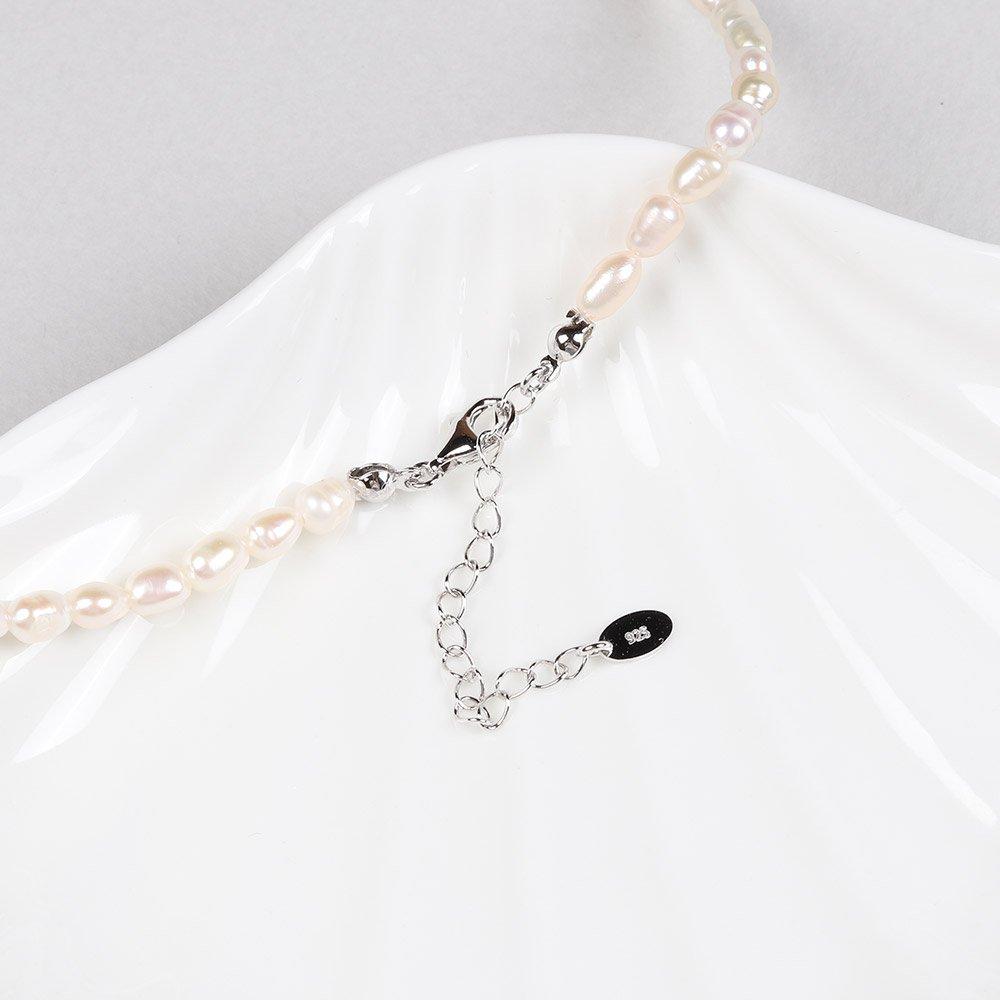 [925 Silver] Mystic Freshwater Pearl Necklace_4mm Pearl