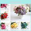 Luxurious 30cm Rose Silk Peony Artificial Flowers With 5 Heads For Home Decoration