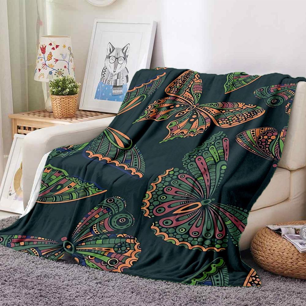 1pc Butterfly Print Blanket Warm, Cozy, And Soft, Suitable for Sofas, Beds, Cars, And Office Use.Perfect for Camping And Travel, Making It a Great Gif