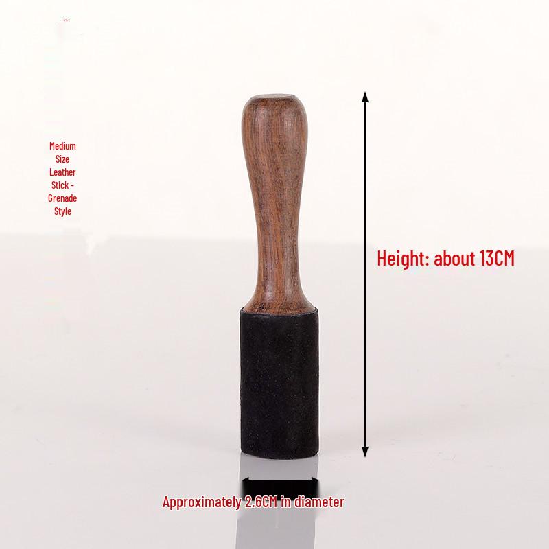 Nyingchi Tibetan Singing Bowl Set: Handmade Wooden Mallet with Leather Wrap for Sound Bowls.