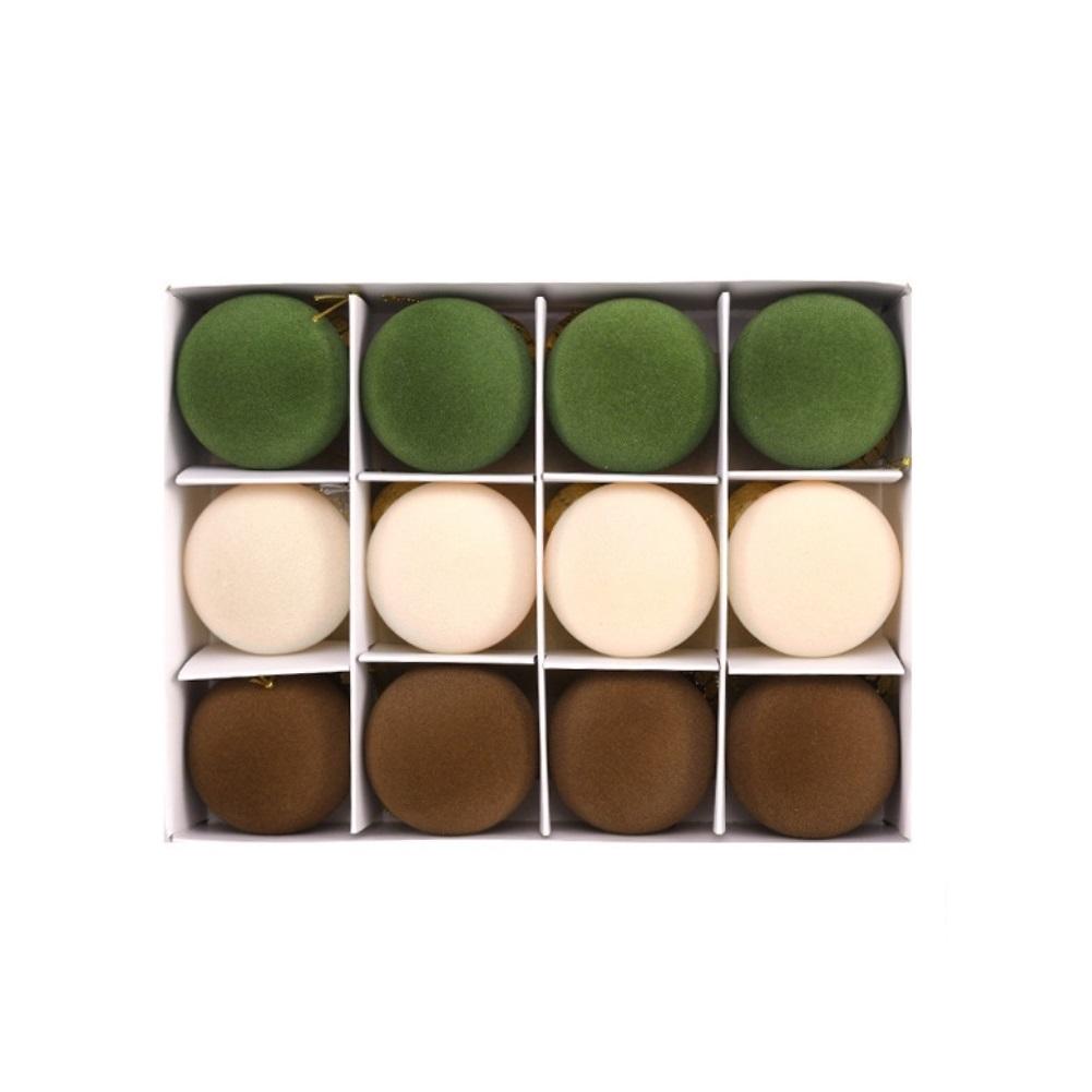 

6cm 12pcs Flocking Christmas Ball Pendant Christmas Decoration Flocked Ball Gift Box Festival Decoration