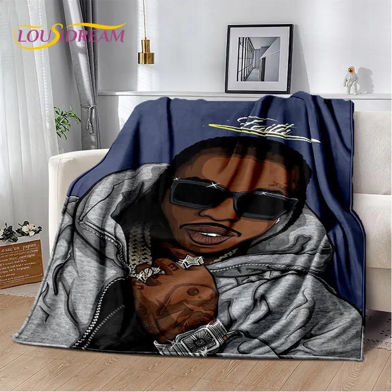 Hip Hop Art Rapper Legend Star Soft Plush Blanket,Flannel Blanket Throw Blanket for Living Room Bedroom Bed Sofa Picnic Cover 3D