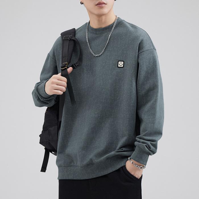 Осенний американский свитер с круглым вырезом из плотного хлопка — фото 7