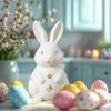 Easter Hollowed Out Rabbit Resin Candlestick, White Bunny Candle Holder, Home Decoration With Tea Light Opening