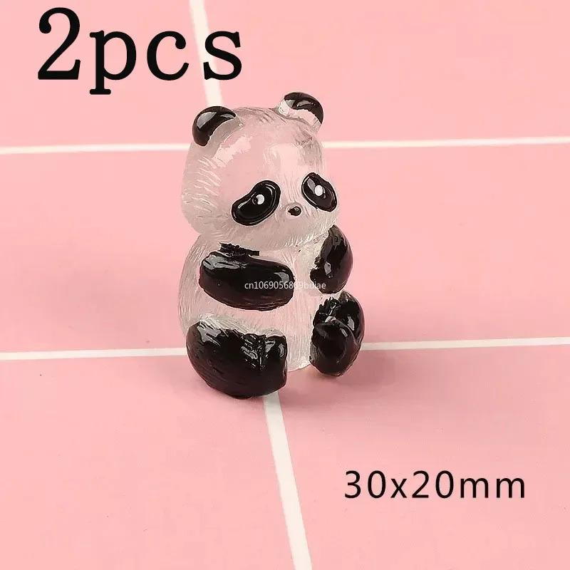 1-10pcs Glowing Panda Mini Figurines Miniature Panda Micro Landscape Ornament Glowing In Dark Miniature Flower Potted Decor