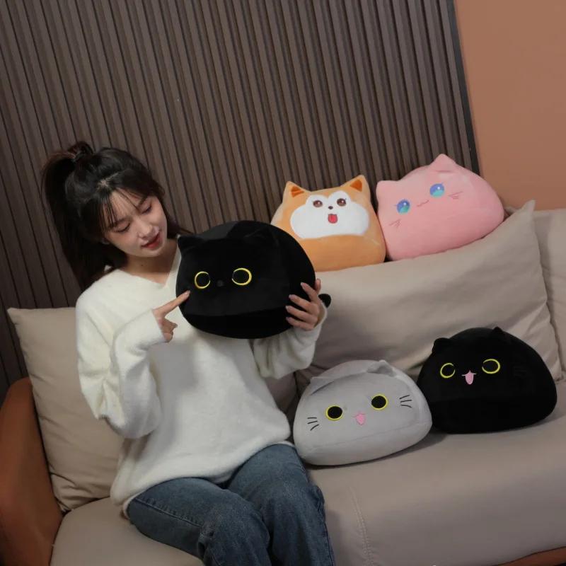 Cartoon Black Cat Doll Pillow Animal Girl Dormitory Sleeping Plush Toy Pillow Office Home Sofa Cushion
