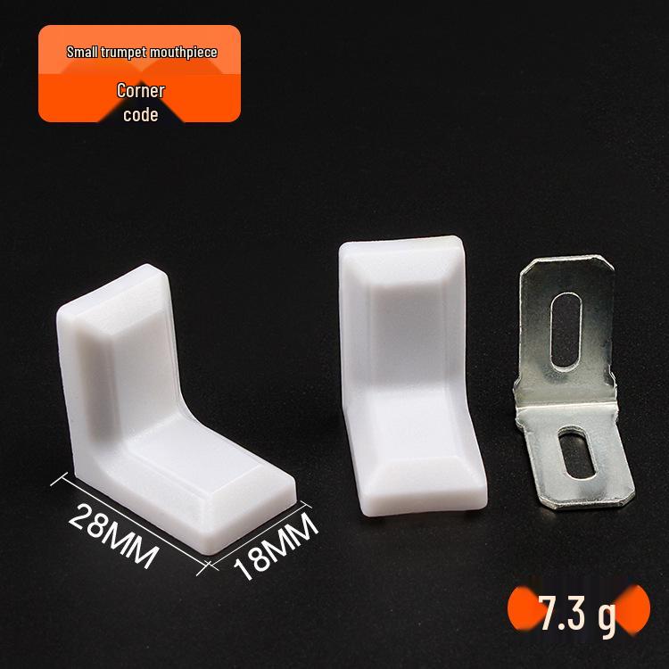 Thickened White Nylon Corner Bracket, L-Shaped 90 Degree, Triangular with Cover for Furniture Cabinet Connector