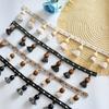 1.5x100cm Cotton Curtain Tassel Accessories Wood Beads Hanging Ball Fabric  Lace Accessories Handmade DIY Home Decoration