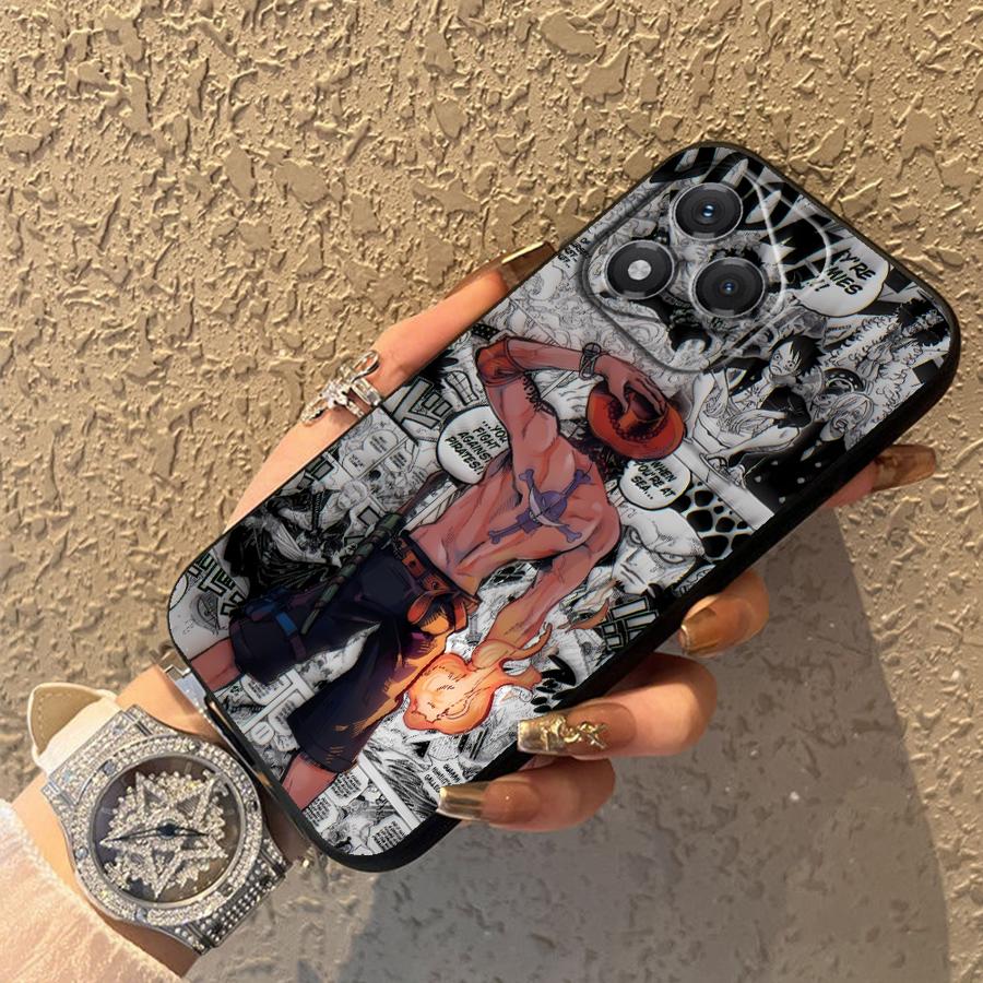 Ones Pieces Luffys Ace Case for Honor X6 X5b X8 70 X7 200 400 Lite Magic5Lite 8X 90 X9a Black Soft Phone Cover