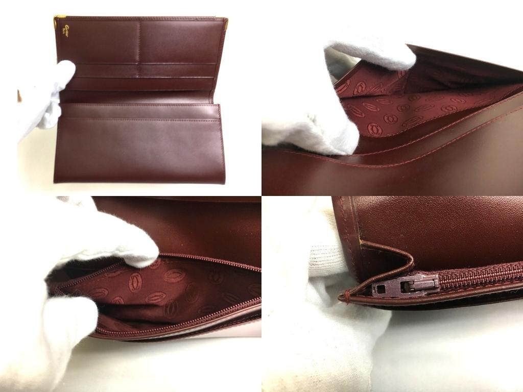 Authentic Cartier Must De Cartier Bordeaux Leather Bifold Long Wallet #a547  Refurbished