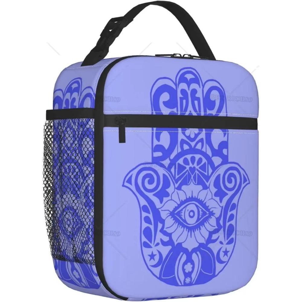 Złote Ręce Fatimy Izolowana Torba na Lunch Wielokrotnego Użytku Termiczna Torba na Lunch z Zamkiem Błyskawicznym i Kieszenią do Pracy na Zewnątrz Podróży Piknik