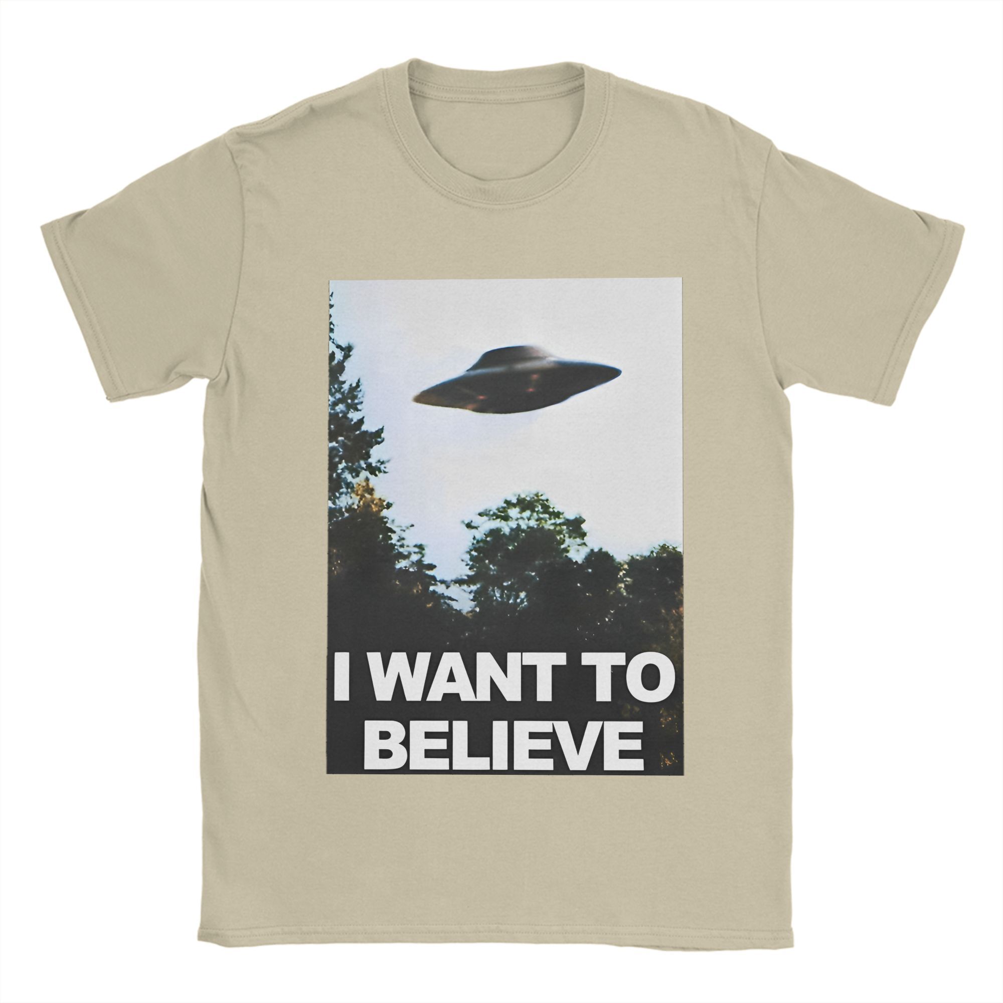 Фильм Секретные Материалы Футболки Мужские Я Хочу Верить Прикольные 100% Хлопок Футболка Круглый Вырез Короткий Рукав Футболки Печатная Одежда M